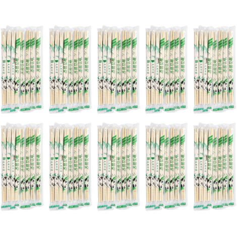 100 Pcs Disposable Chopsticks Separated Package Bamboo Round Chop Sticks for Restaurants Home Use 19.5x0.5cm/7.7x0.2in (1/5)