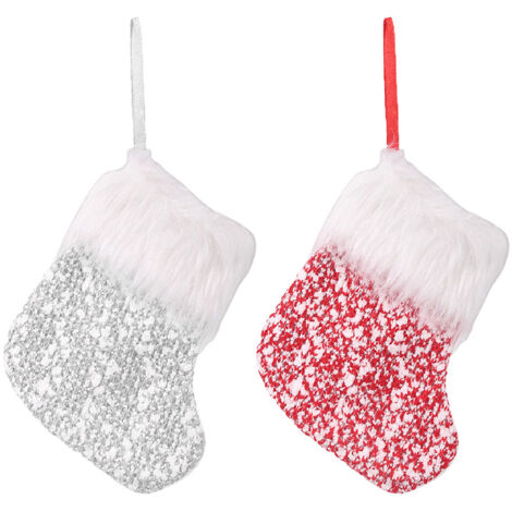 Christmas Tree Hanging Pendant Small Plush Stocking Sock Candy Gift Bags Hanging Decoration for Xmas Holiday Party (1/5)