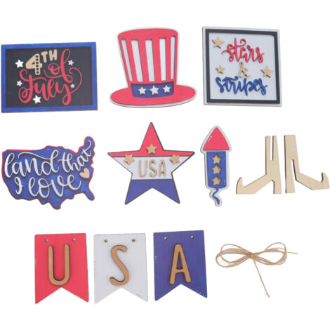 Independence Day Wooden Decoration Beautifully Designed Vibrant Colour Sturdy Patriotic Tray Wooden Ornament Type 3 (1/5)