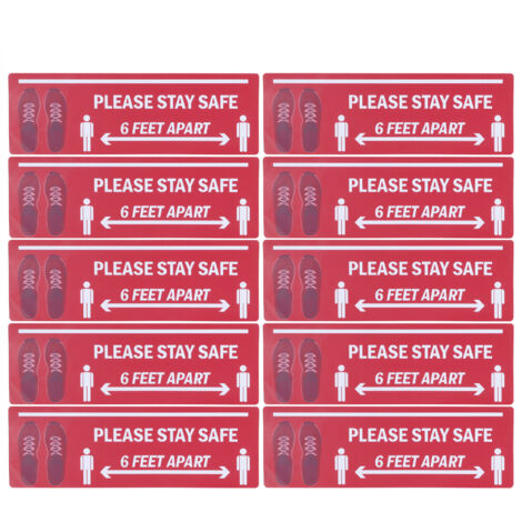 2Set Floor Sticker Safety Distance Sign Marker Warning Decal for Store Hospital SchoolB006 (1/5)