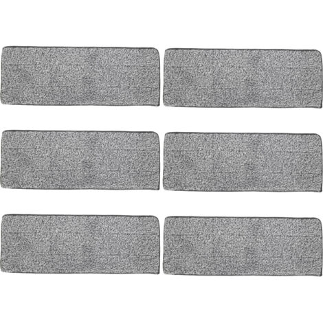 6Pcs Mop Cloth Replacement Machine Washable Mop Head Pad for Home Floor Cleaning 33x12cm (1/5)