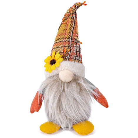 Fall Gnome Plush Cute Autumn Sunflower Standing Stuffed Gnome Faceless Doll Harvest Festival Home Decoration (1/5)