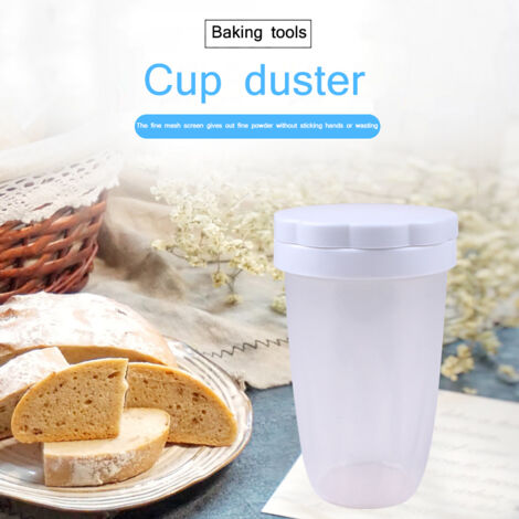 Flour Powder Cans Manual Powdered Sugar Sieve Plastic Flour Mesh Bottle (1/5)