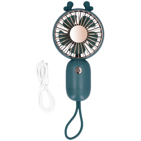 Adjustable Mini Fan Portable Handheld USB Mute Fan for School Outdoor Home Office UseBlackish Green (1/5)