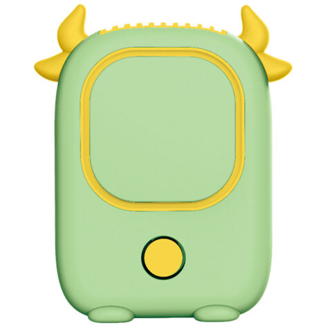 Portable Hanging Neck Fan Bladeless USB Charging Mini Portable Handheld Desktop Necklace Fan Demon Type Green (1/5)