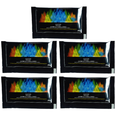 5Pcs 25g BBQ Camping Colored Flame Packets Bonfire Party Colorful Flame Color Changing Packets (1/5)