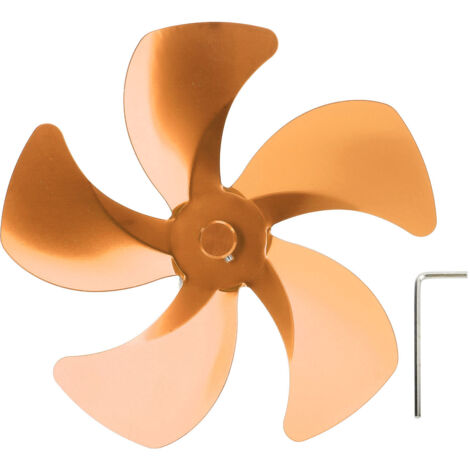 Stove Fan Blade Replacement Aluminum Alloy Enhance Warm Air Circulation Fireplace Fan 5 Blade for Stove Fan Accessories Gold (1/5)