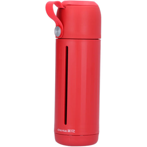 310ml Glass Cup with Lid Portable Dual-Purpose Water Mug Bottle for School Home OutdoorRed (1/5)