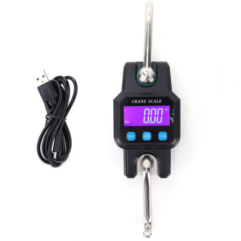 WH-C06 Rechargeable Digital Hanging Scale Mini Crane Scale Electronic Hook Scale for Home(Black ) (1/5)