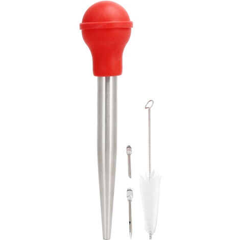 Meat Seasoning Syringe Kit with 2 Injection Needles Cleaning Brush for Barbecue Grill (1/5)