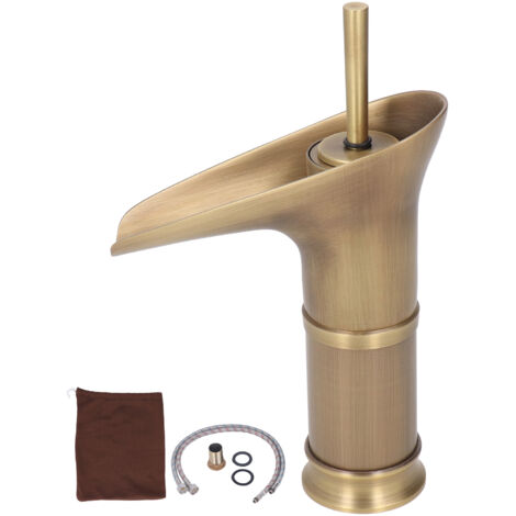 Basin Faucet Antique European Style Brass Rotatable Kitchen Water Mixing Tap for Cold and Hot Water (1/5)