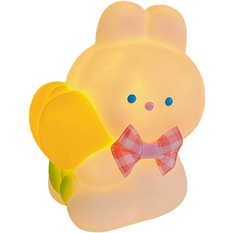 Cute Bunny Night Light for Kids Kawaii Bunny Lamp Animal Night Lights Nursery Cordless Battery Powered Rabbit Night Light