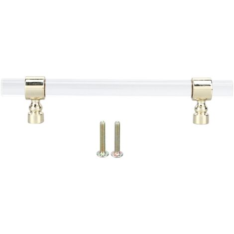 Crystal Acrylic Handle Transparent Easy to Install Drawer Pull Handle for Cabinets Drawers Dressers B01277S Hole Spacing 128 Gold (1/5)