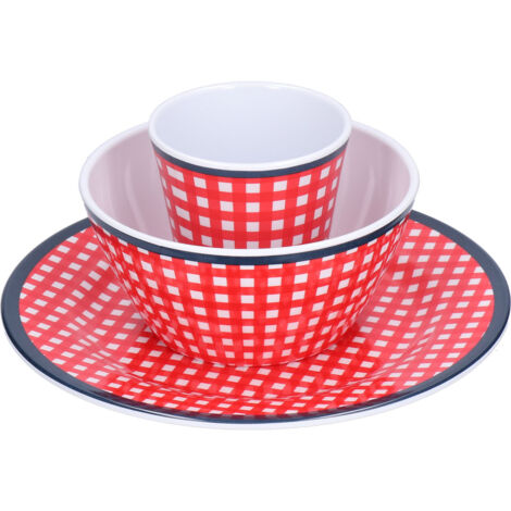 Red Grids Salad Plate Set Imitation Porcelain Fruit Snake Plate for Home Restaurant Hotel