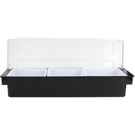 Seasoning Box with Lid Bar Condiment Holder Fruit Case Dispenser Milk Tea Shop Accessory3 Compartment (1/5)