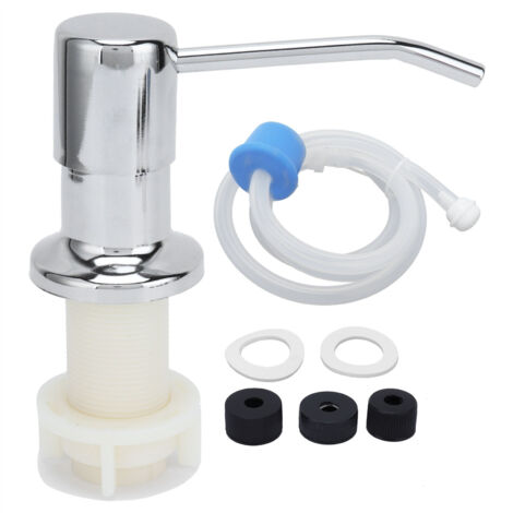 Sink Soap Pump Kit 304 Stainless Steel Soap Dispenser Head Silicone Tube for Kitchen Bathroom (1/5)