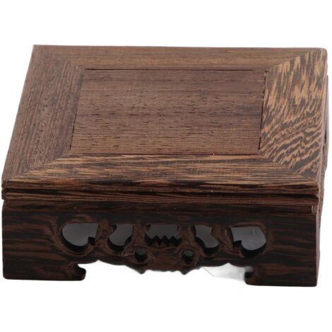 Buddha Statue Ornament Base Wooden Flower Pot Stand Durable Square Vase Fish Tank Display Tray (1/5)