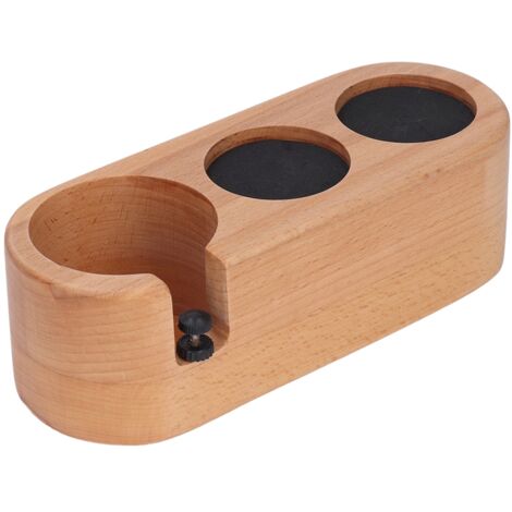 Coffee Filter Tamper Holder Coffee Tamper Station Wooden Base Bar Tamper Storage Stand Beech 3 Holes 58mm (1/5)