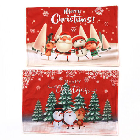 Christmas Placemats Heat Resistant Table Mats Xmas Dining Table Home Decoration Christmas Ornaments (1/5)