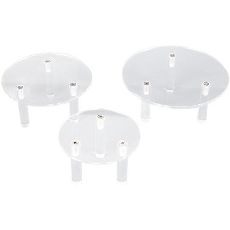 3 PCS Round Acrylic Display Stand Set Easy To Install Round Acrylic Jewelry Display for Rings Earrings Mini Figurines (1/5)