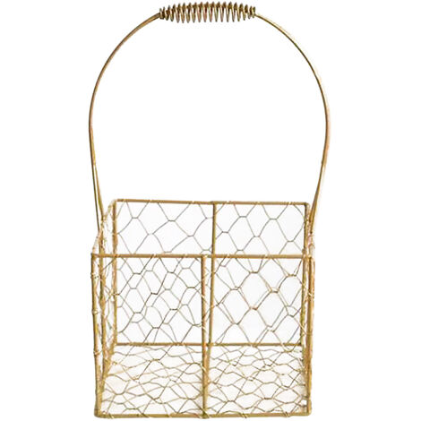 Golden Iron Crafts Hand Gift Flower Basket Handheld Flower Basket Flower Bundle Packaging Basket (1/5)
