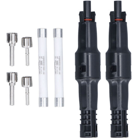 2Sets 1500V Solar PV Connectors IP68 Waterproof Anti UV PPO Housing Solar Fuse Holder Connector30A (1/5)