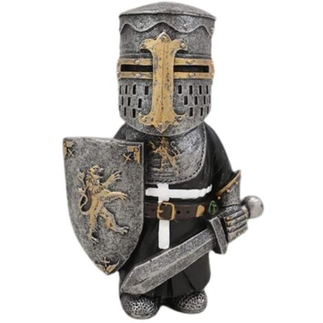 Garden Statue Knight Dwarf Guard Armor Miniature Knights Sculpture for Home Garden Decor (1/5)