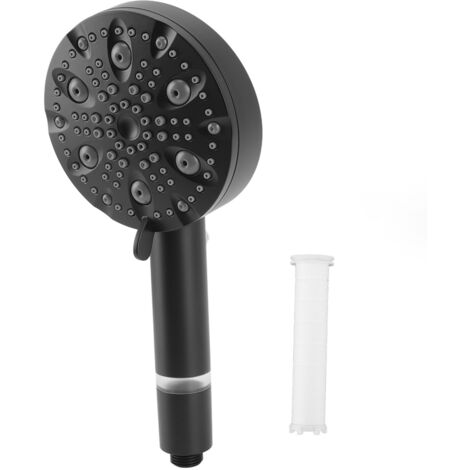 High Pressure Handheld Shower 9 Function Powerful Shower Spray Handheld Filter Shower Head Black (1/5)