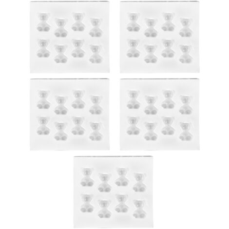 5Pcs Bear Shape Mold Silicone DIY Jewelry Accessories Pendant Mold for Home Bakery (1/5)
