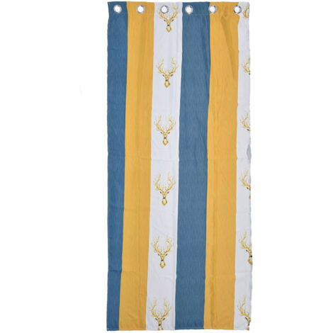 Polyester Deer Head Pattern Window Curtains Soft Texture Shading Short Curtains for Household Decoration (1/5)