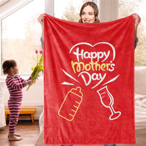 Blanket Breathable Soft Polyester Clear Printing Bright Color Machine Washable Mother's Gift BL326‑5 140x200cm