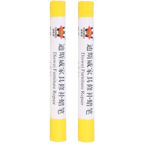 2pcs Furniture Paint Floor Repair Crayon Scratch Patch Paint Pen Wood Composite Repairing Material Yellow
