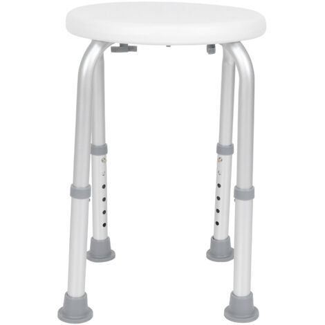 Round Bath Shower Chair Height Adjustable Non Slip Shower Stool Round Chair Seat for Elderly (1/5)