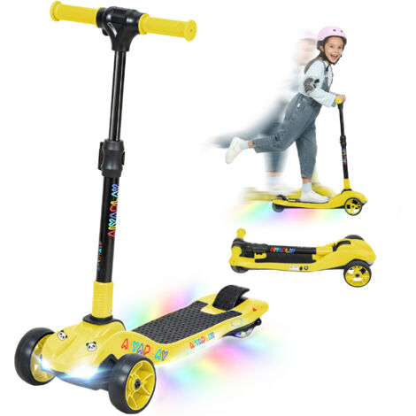 Three-Wheel Foldable Electric Scooter for Kids Aged 6-10 Years, Yellow (1/5)