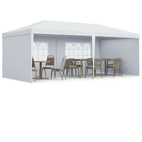 Outsunny 6 x 3 m Party Tent Gazebo Marquee Outdoor Patio Canopy Shelter with Windows and Side Panels White (1/5)