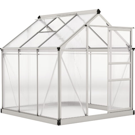 6 x 6ft Polycarbonate Greenhouse - Clear (1/5)