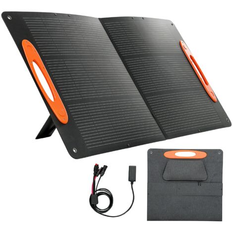 100W Portable Solar Panel, Foldable Solar Charger with USB-A & USB-C Fast Charging Output, IP67 Waterproof for Mobile Phone Power Bank Flashlight Fans Camping Backpacking Hiking (1/5)