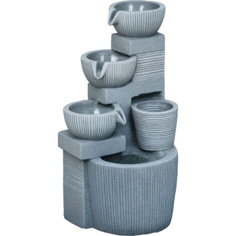 Solar Powered Outdoor Water Fountain - Dark Grey (1/5)