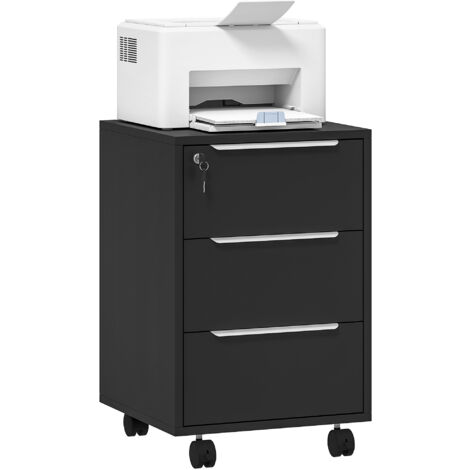 Three-Drawer Locking Filing Cabinet - Black (1/5)
