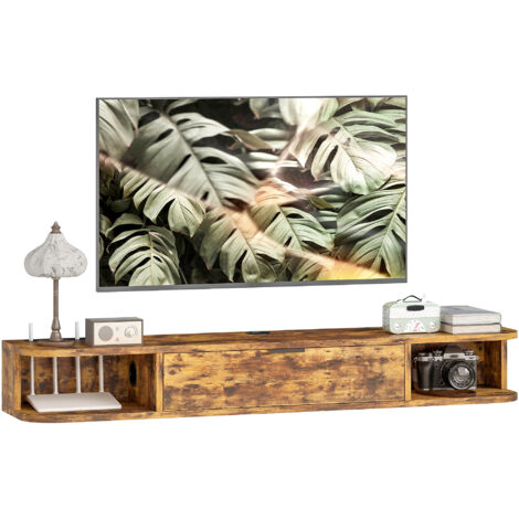 120 cm Floating TV Unit for TVs up to 50 Inch - Rustic Brown (1/5)