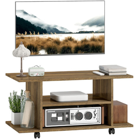 Modern TV Cabinet Stand Storage Shelves Table Mobile Bedroom Furniture Bookshelf Bookcase Walnut (1/5)