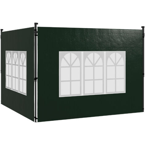 Set of Two 3 x 3m Gazebo Frame Replacement Walls - Green (1/5)