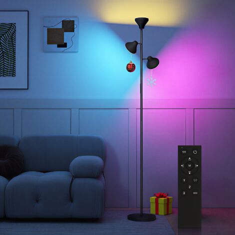 Three-Lamp Multi-Adjustable Floor Light - Black (1/5)