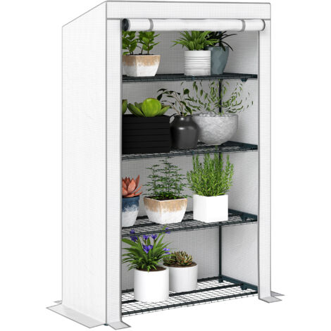 Four-Tier Mini Greenhouse - Grey/White (1/5)