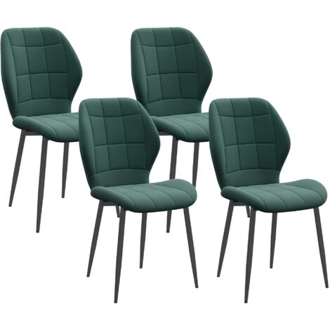 Set of Four Flannel Relaxed Tub Dining Chairs - Green (1/5)