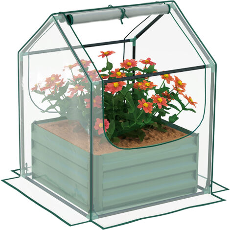 61 x 61cm Garden Planter Bed, with Cover - Green (1/4)