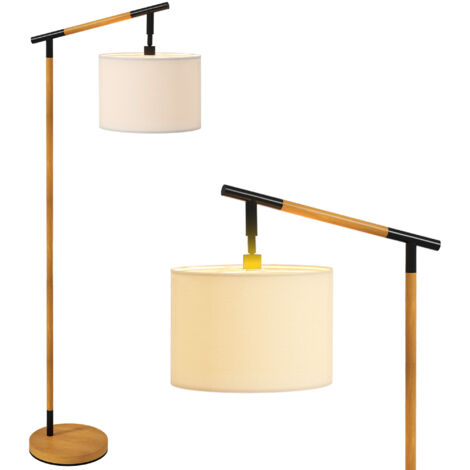 Metal Frame Floor Lamp with 350 Degree Rotating Lampshade, for Living Room and Bedroom, LED Bulb Included, Brown (1/5)