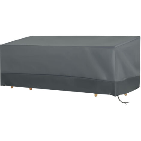 Outsunny Rectangular Patio Garden Furniture Cover Waterproof for 3 Seater Sofa Bistro Set, UV Resistant Protection 600D Oxford Fabric Rattan Lounge Clean Cover, 190 x 72 x 76cm, Grey (1/5)