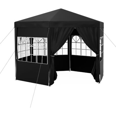 4 m Party Tent Wedding Gazebo Outdoor Waterproof PE Canopy Shade with 6 Removable Side Walls