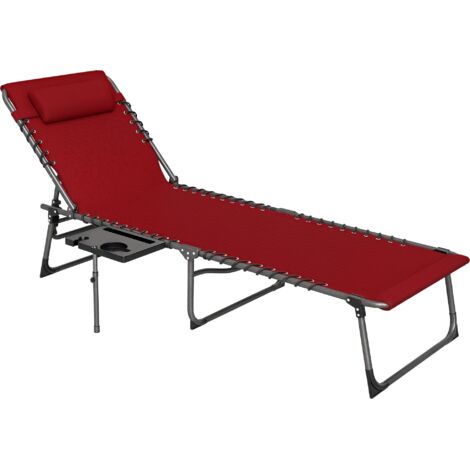 Five-Position Reclining Sun Lounger - Red (1/5)